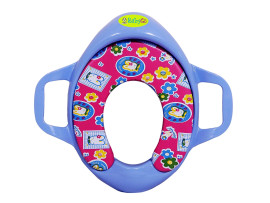 BabyGo Cushioned Potty Seat, Toilet Seat with Handle for Kids (Blue)